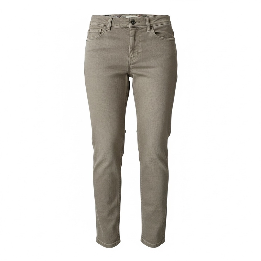 Burberry Brit Burrington Skinny Cropped Leg Pants Taupe Brown Size 29w Ankle Zip